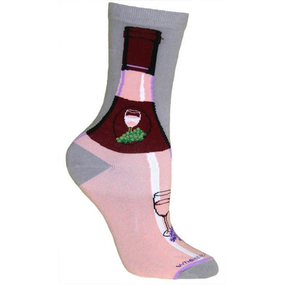 Women's Novely Crew Socks - Great Gift Idea For Wine Lovers - Rose