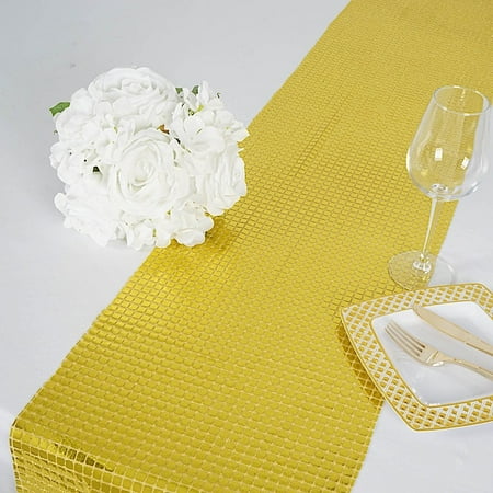 

BalsaCircle 12 x 108 Shiny Mirror Foil Tulle Table Runner Gold