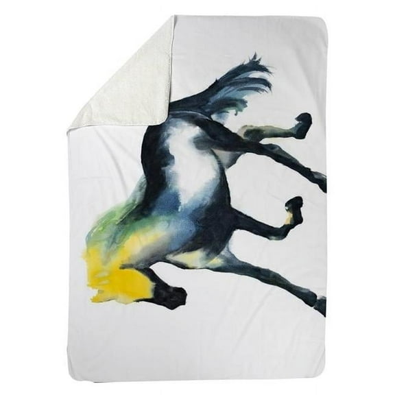 Begin Home Decor 5545-6080-AN366 60 x 80 in. Galloping Horse-Sherpa Fleece Blanket
