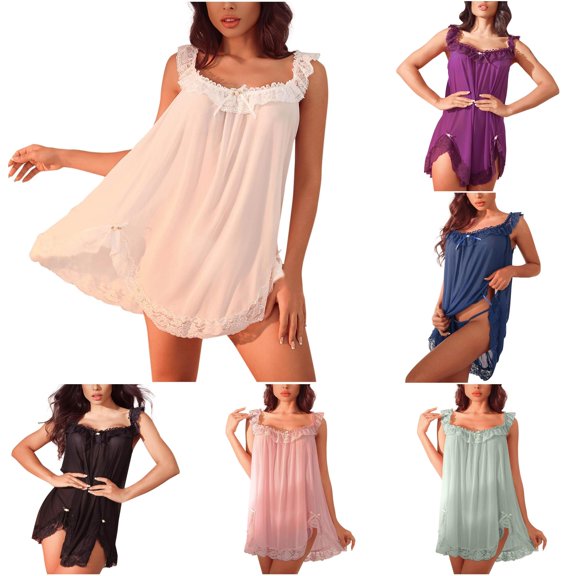 XIAONU Women's Lightweight Spaghetti Strap Nightdress Comfortable Relaxed Fit Casual Sleepwear