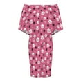 thumbnail image 4 of Dog Paw Pink Background Women's Off The Shoulder Ruffles Summer Wedding Guest Loose Casual Party Beach Dress, 4 of 9