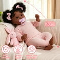 thumbnail image 2 of Lifelike Reborn Baby Dolls Black Girl-20 Inch Soft Body Realistic- Newborn Handmade Real Life Baby Dolls with Clothes and Toy Gift for Kids Age 3+, 2 of 8