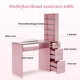 BarberPub Manicure Table with Drawers, 45*60*19 inch, Storage Shelves