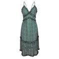 thumbnail image 2 of Female Floral Print V-Neck Sleeveless Dress Spaghetti Strap Sundress, 2 of 4