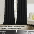 thumbnail image 5 of ZXNYH Boho Tassels Soft Luxury Room Darkening Velvet Window Curtain Panels for Living Room Bedroom Rod Pocket Design, Cream, 42 x 84 Inch, 2 Panels, 5 of 7