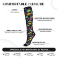 thumbnail image 3 of Lsque Colorful Dinosaur Pattern Sport Compression Socks for Men & Women 15-20 mmHg Knee High Nurse Pregnant Running Medical and Travel Athletic, 3 of 6