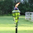 thumbnail image 3 of Sunnydaze Adjustable Height Metal Swirl Glass Outdoor Lawn Patio Torch - Green - Set of 4, 3 of 9