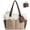 Khaki, variant on Puffer Tote Bag for Women Quilted Work Tote Handbags with Zipper 15.6 inch Teacher Nurse Bags for Office