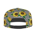 thumbnail image 5 of Adjustable Baseball Cap, sunflower black white striped Flat Bill Trucker Flat Brim Hats Dad Hat for Men Women - Snapback Hat Adjustable Size, 5 of 7