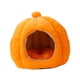 thumbnail image 3 of Cama para gatos de calabaza para gatos de interior, casa para gatos, suave con cojín lavable extraíble, camas para perros semicerradas para cachorros naranja l, 3 of 9