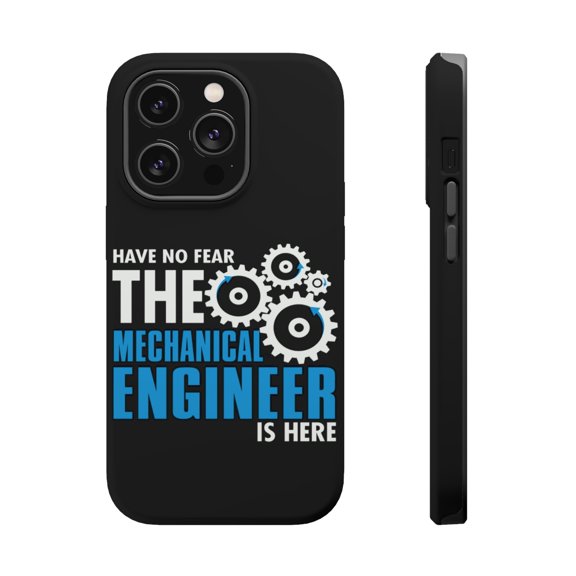 DistinctInk Tough Case for Apple iPhone 15 PRO (6.1" Screen), Compatible with MagSafe Charging - No Fear Mechanical Engineer is Here