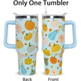 thumbnail image 3 of Fall Tumbler 40 OZ Blue Pumpkin Tumbler Autumn Maple Leaf Leak Proof Cups Insulated Coffee Travel Mugs for Fall Thanksgiving Gifts Halloween Decor (1PCS), 3 of 6