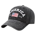 thumbnail image 2 of Vintage Baseball Hats American Flag Patch Breathable Mesh Classic Baseball Caps Adjust Cotton Running Ball Hats,usa hats,american flag hat for Women Men Baseball Cap,Black-15, 2 of 7