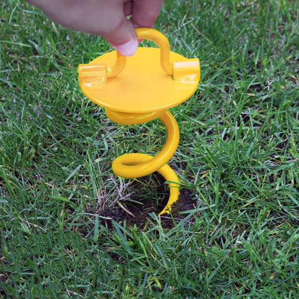 Sunnydaze Yellow Spiral Anchor Tying Down Tarps Tents Multiple Size
