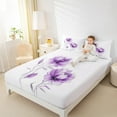 thumbnail image 4 of jejeloiu Purple Flower Floral Full Size Sheets,Natural Plant Theme Bed Sheets,Modern Minimalsit Aesthetic Sheet Sets For Girls,Super Cozy Room Decor,4-Piece, 4 of 7