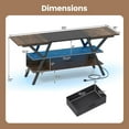 thumbnail image 3 of Costway 3-Tier TV Stand with Power Outlets for 65" TVs, LED Lights & Remote Storage Shelves Brown, 3 of 10