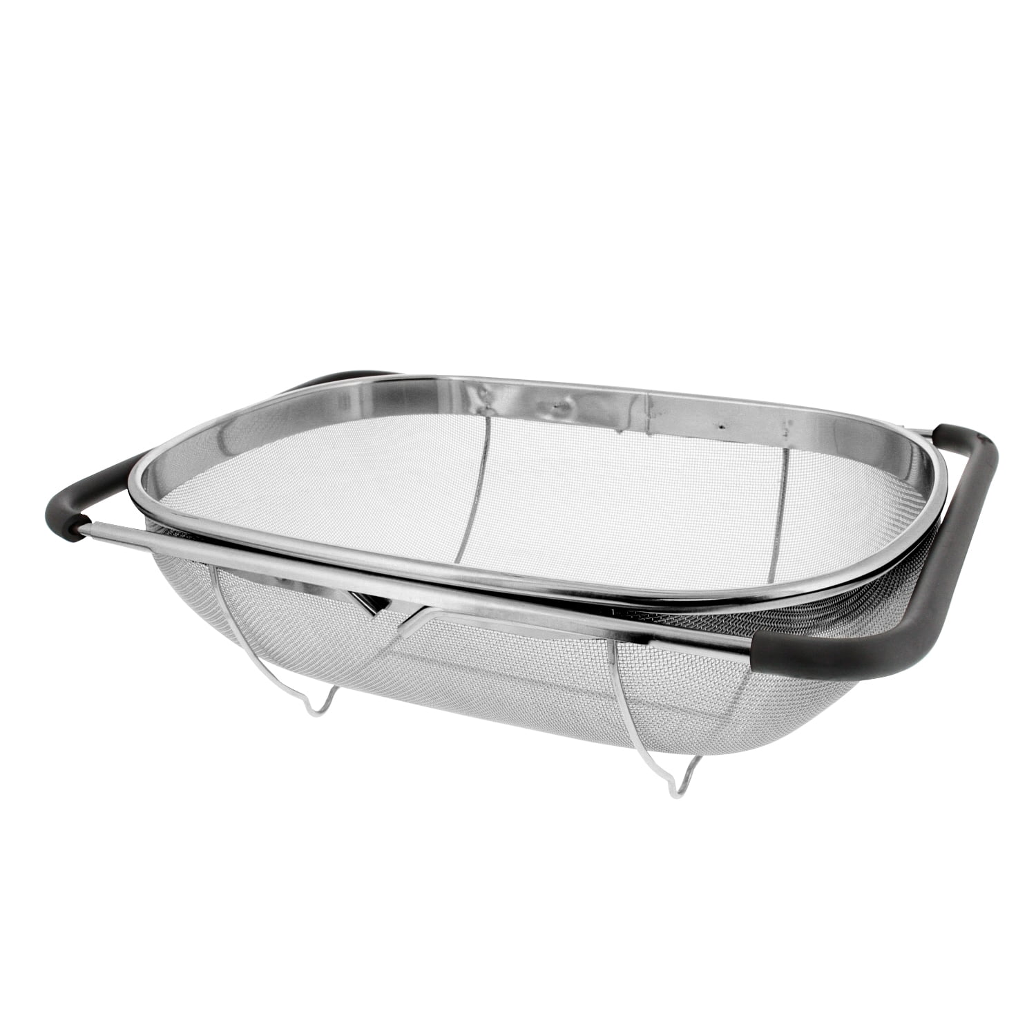 KitchenAid Stainless Steel Expandable Over The Sink Colander with Rubber/Silicone Black Accents, Size: Chef