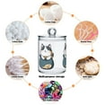 thumbnail image 6 of Yayeee 2 Pack Qtip Holder Bathroom Cotton Swab Canister with Lid Clear Dispenser Set, Blue Cute Cat, 6 of 6