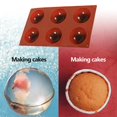 thumbnail image 2 of Molde de silicona para chocolate, grado alimenticio, 6 cavidades, círculo, esfera, bricolaje, molde para hornear Hugtrwg Para estrenar, 2 of 4