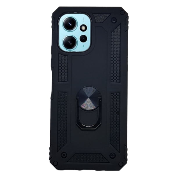 Funda Uso Rudo Cely Vesmir con Anillo Magnético Para Xiaomi Note 12 Negro con 2 Micas de Cristal