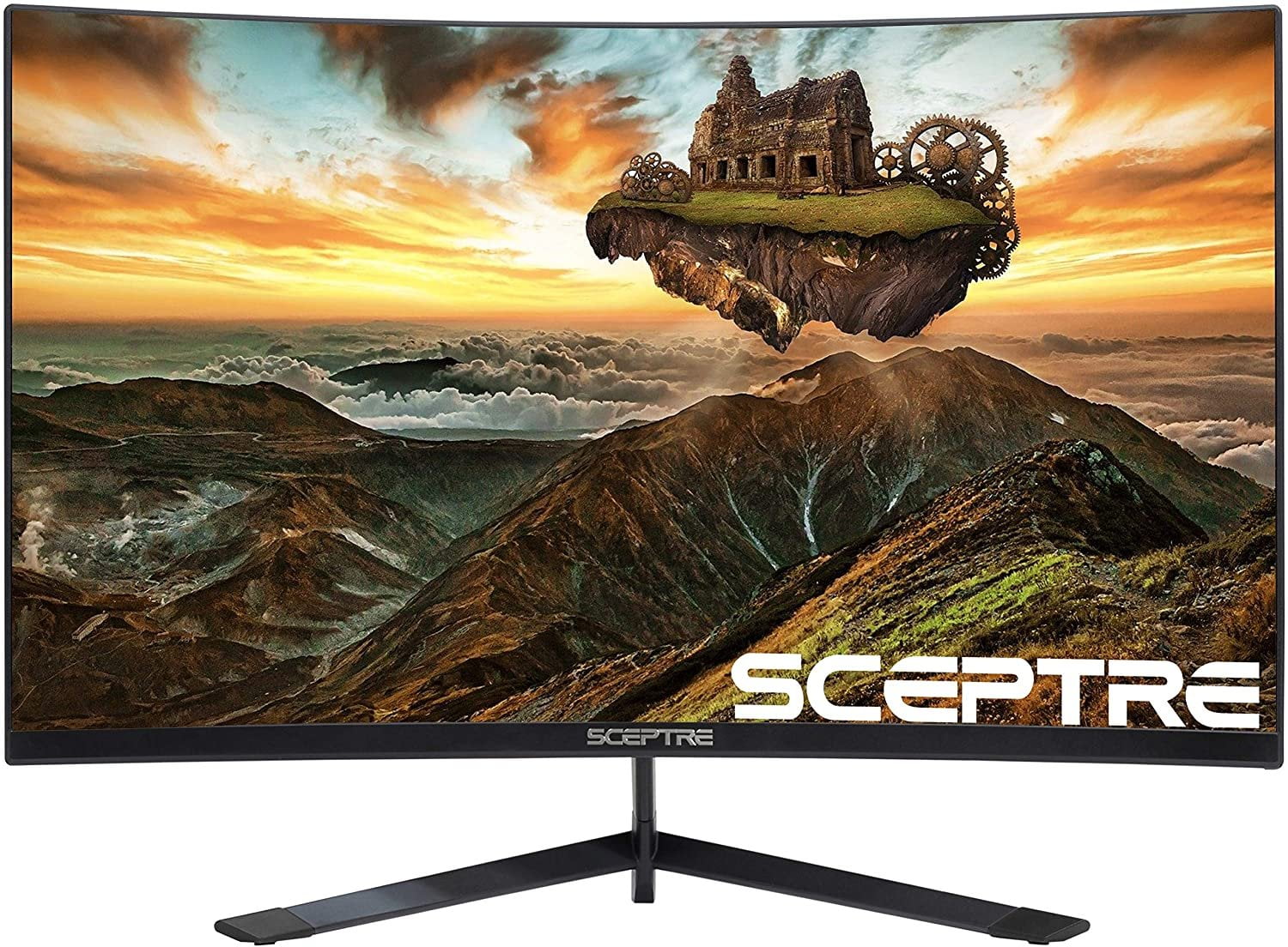 Photo 1 of SCREEN CRACKED, Sceptre Curved 27 Gaming Monitor up to 185Hz DisplayPort 144Hz HDMI Edge-Less AMD FreeSync Premium, Build-in Speakers Machine Black 2020 (C275B-1858RN)