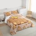 thumbnail image 3 of Homewish Kawaii Brown Capybara Bedding Comforter Set,Cute Yellow Duck Twin Comforter Sets,Cartoon Animal Bedding Set For Girl Boys,Luxury Bedroom Decor Reversible,2 Pieces, 3 of 8