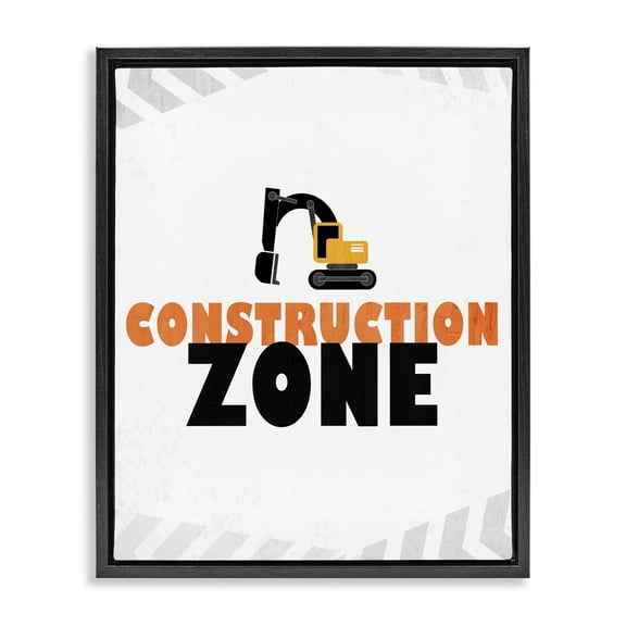 Construction Zone Minimal Black Framed Floater Canvas Wall Art, design by Kim Allen