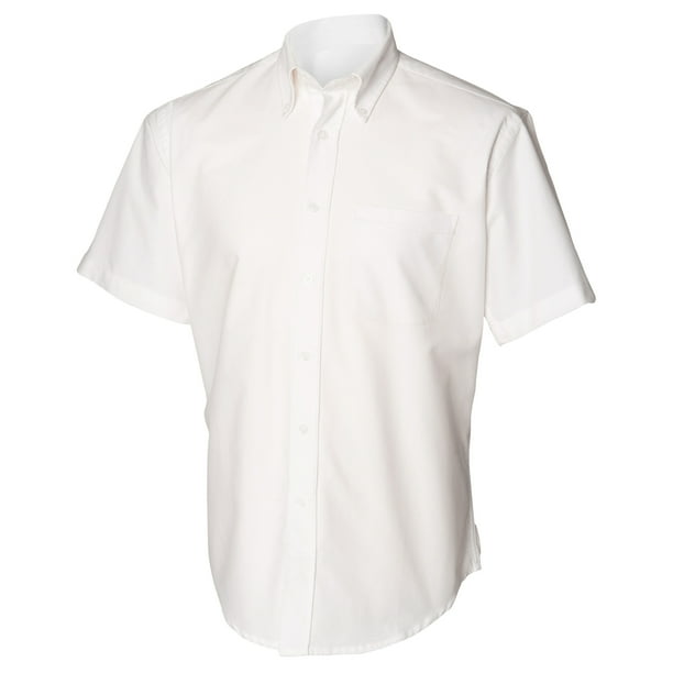 Henbury - Camisa Clásico manga corta Modelo Oxford Work hombre caballero - Trabajo/Fiesta/Boda (Blanco)