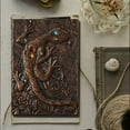 thumbnail image 6 of PureCasa Personality Lizard Vintage Embossed Notebook, Hardcover Travel Journal Retro Leather Diary Notebooks, Office & School Supplies, Father's Day Gift, 1 Pack, Bronze, 8.5"x5.7", 6 of 8