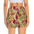 thumbnail image 4 of Vsdgher Bright Mushrooms Print Women's Running Double Layer Shorts High Waisted with Pockets Elastic Yoga Workout Athletic Gym Sports, 4 of 8