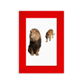 thumbnail image 1 of Feline Tigers Attack Ferocious Picture Display Art Red Photo Frame, 1 of 4