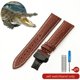 thumbnail image 3 of Correa de reloj de piel de cocodrilo de cuero genuino para hombre y mujer, hebilla de mariposa con aguja para Mido Longines Famous Master Omega IWC Watchband, 3 of 5