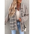 thumbnail image 2 of HOTAPEI Jean Jacket for Women Casual Plaid Button Down Boyfriend Denim Jackets Oversized Shacket Jacket With Chest Pockets, 2 of 5