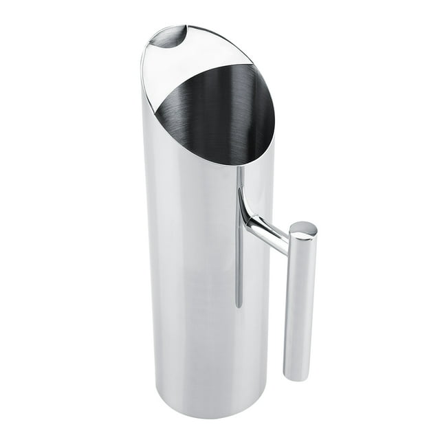 Stainless Steel Water Jug, Stainless Steel Water Jug with Ice Guard Cold Drinking Pitcher Home Hotel Serving Tool for Coffee Iced Tea Milk Juice Cold Beverages(1.5L)