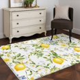 thumbnail image 3 of 2.7'x5' Area Rugs, Summer Lemon Indoor Outdoor Area Rug for Living Room Bedroom, Watercolor Yellow Spring Floral Botanical Washable Bathroom Rugs Kitchen Floor Carpet Mats Home Decor Aesthetic, 3 of 8