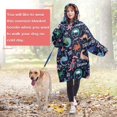 thumbnail image 4 of Wearable Oversized Blanket,DarkBlue Cartoon Dinosaurs Text Pattern Wearable Blanket Hoodie for Adults,Cozy Hooded Blankets with Super Pockets,Super Warm Fuzzy Pullover for Women & Men, 4 of 6