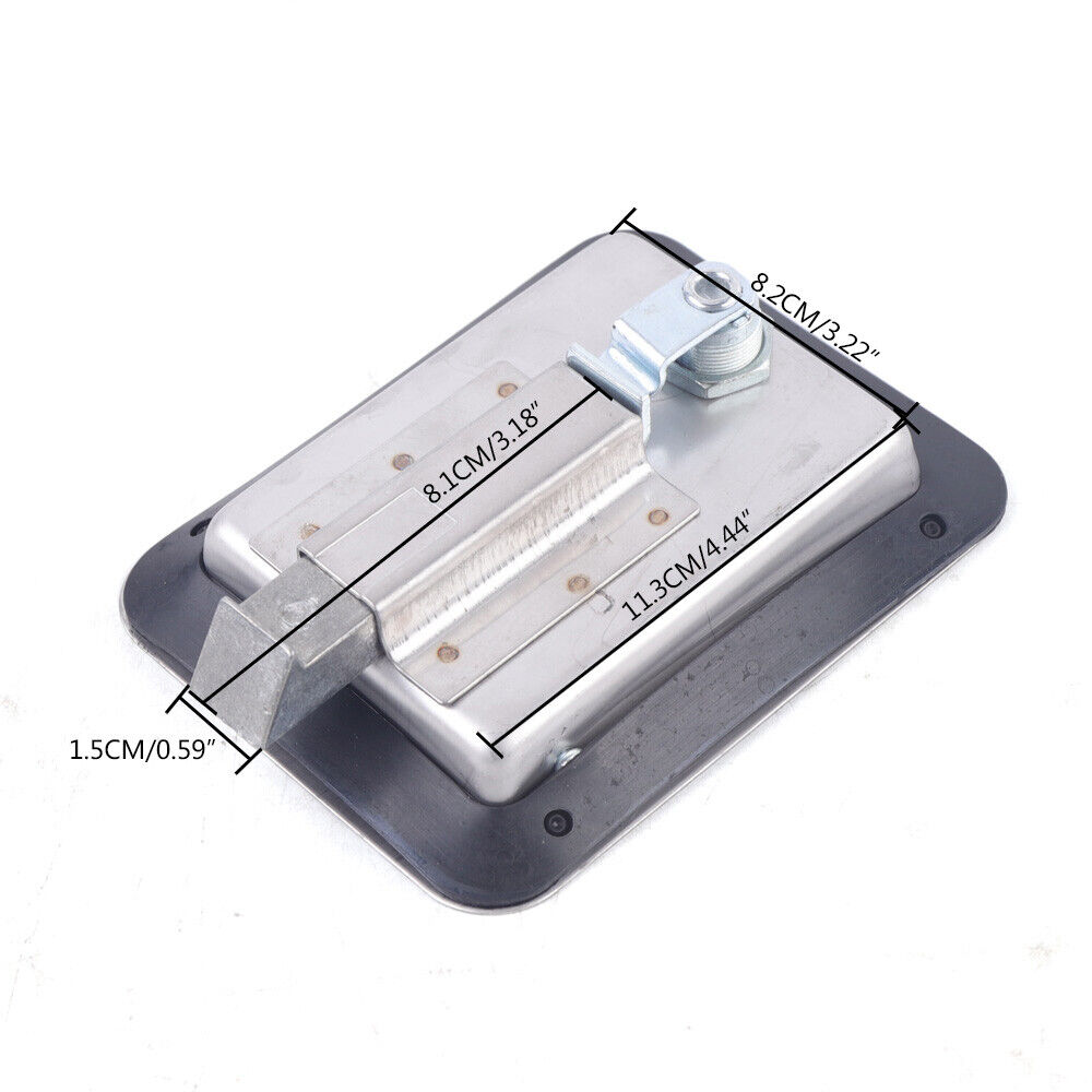 PEAKORA5.5"*4.25" 4 Trailer Paddle Door Latch Handle RV Truck Tool Box Lock Steel+Keys