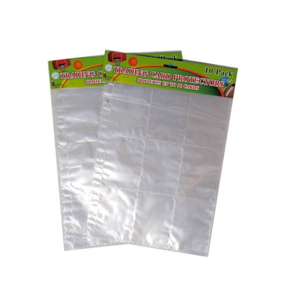 Trading Card Protector Sheets 9 Pocket X 20 Plastic Pages Holds 180 Cards 3 Ring Binder