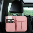 thumbnail image 3 of Miulika Car Seat Back Organizer with Tissue Holder pocket Holder Pink, 3 of 6