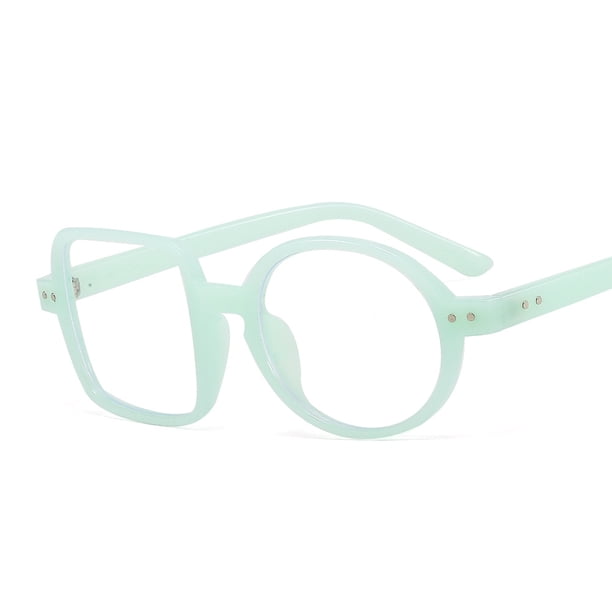 Gafas de fiesta divertidas con montura de bloque de color cuadrado distintiva, gafas planas de estilo hip hop y fashionista