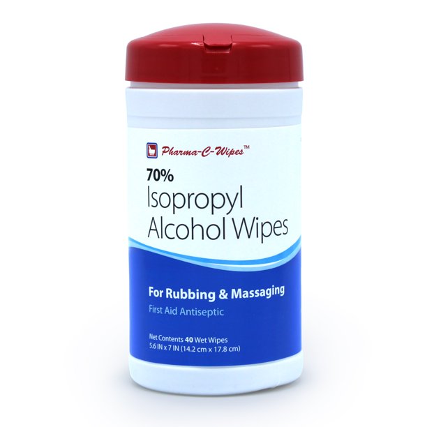 PharmaCWipes 70 Isopropyl Alcohol Wipes 40ct