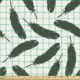 thumbnail image 2 of Ambesonne Feather Fabric by the Yard Upholstery, Delicate Repetitive Plumage, 5 Yards, Grey Teal and White, 2 of 5