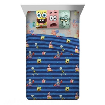 SpongeBob SquarePants Kids Full Sheet Set, Blue, Nickelodeon