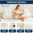thumbnail image 6 of Headboard Pillow Queen, Triangle Pillows for Headboard, Head Board Backrest Wedge Pillow for Reading Sitting Working, Daybed Pillows with Removable Cover for Bed Dorm Sofa, Beige, 6 of 14