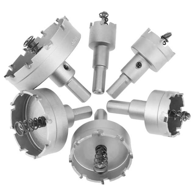6 brocas de carburo cementado de 22-65 mm para sierras de corona, herramienta de corte para metalurgia (22/30/35/45/50/65 mm)