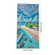 thumbnail image 3 of Toalla de playa con temática marina: estrellas de mar, conchas y tortuga marina. Toalla de microfibra absorbente de secado rápido para nadar, surfear y usar junto a la piscina., 3 of 6