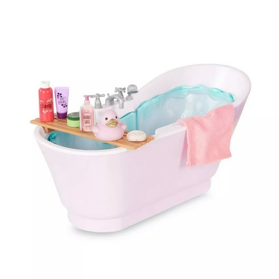 Our Generation Bubbly Bathtime Bathtub with Water Sounds Dollhouse Accessory
