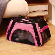 Soft Mesh Pet Carrier Bag for Small Pets, Xinsrenus Portable Pet Travel Bag Ventilated Breathable Mesh, Lightweight Pet Carrier for Travel Shopping Walking Hiking with Shoulder Strap, Pink
