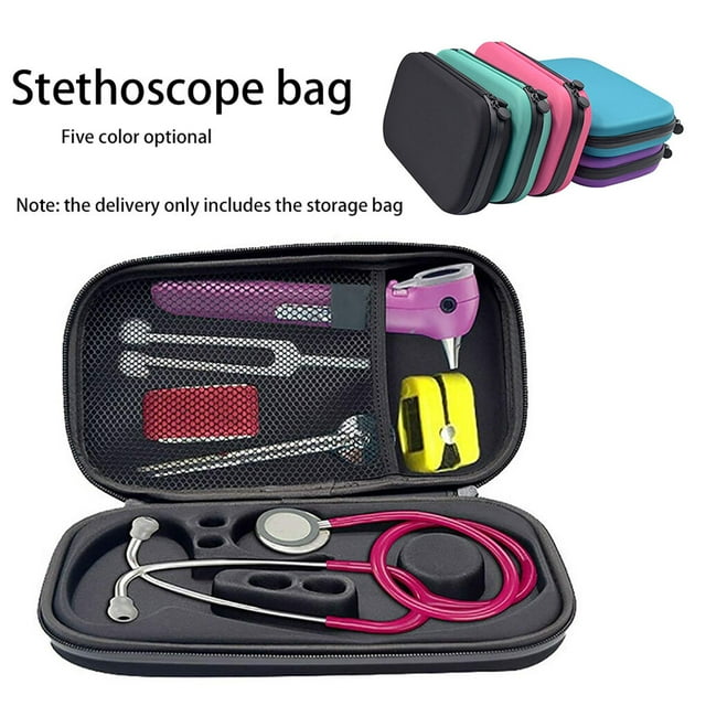 Portable Shockproof Stethoscope Storage Bag Built-in Mesh Bag Organizer Organizer; Stethoscope Zipper Storage Case, Pink