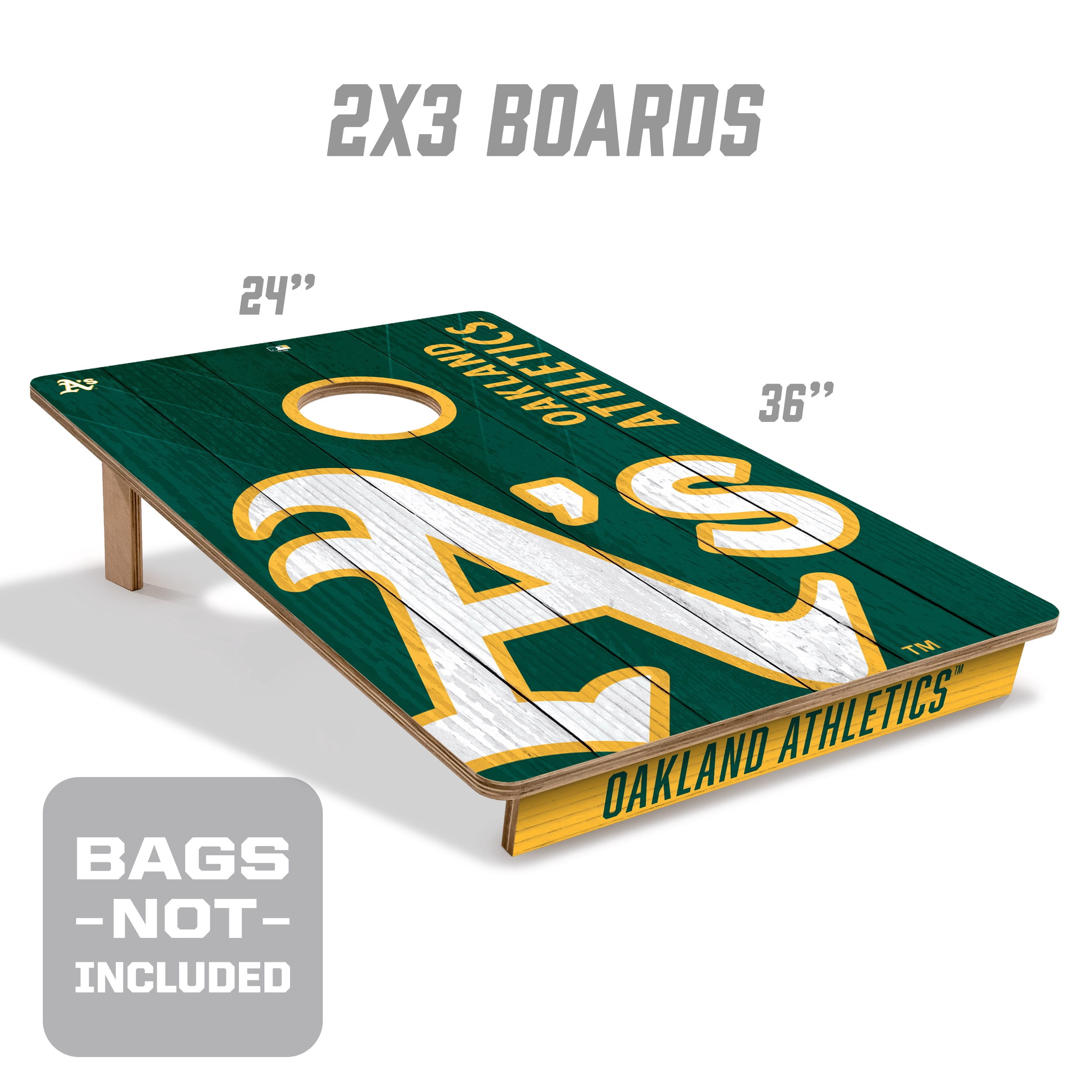 YouTheFan MLB Oakland Athletics 2' x 3' Cornhole Game No Bags
